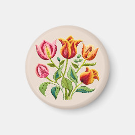 Een Boeket van Rode Tulpen Magneet