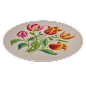 Een Boeket van Rode Tulpen Snijplank (Hoek)