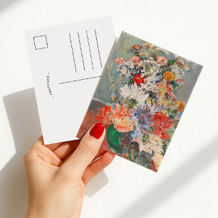 Een boeket van zomerbloemen   August Rieger Briefkaart