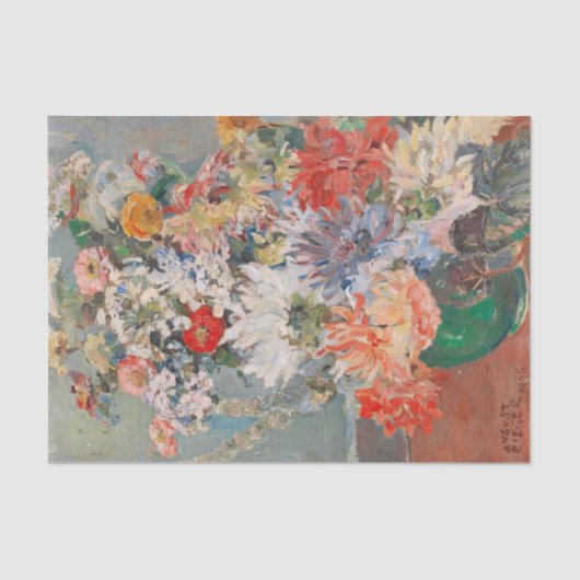 Een boeket van zomerbloemen | August Rieger Tissuepapier (Voorkant)