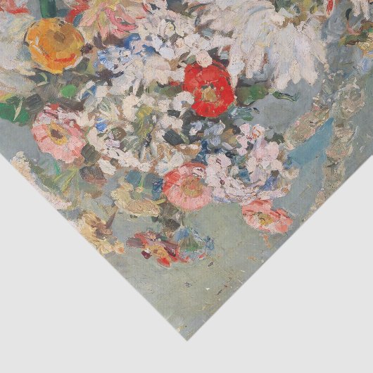 Een boeket van zomerbloemen | August Rieger Tissuepapier (Detail)