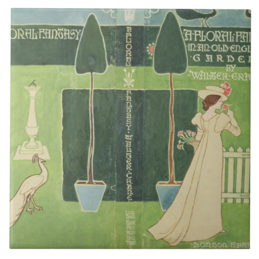 Een boekjasje voor 'een Floral Fantasy in een Oud Tegeltje (Voorkant)