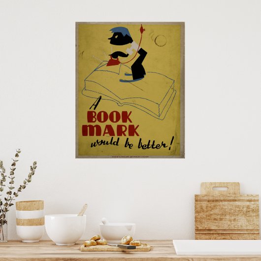 Een boekteken zou beter  het Boek van WPA zijn Poster (Keuken)