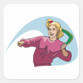 Een Boemerang Werpen Vierkante Sticker (Voorkant)