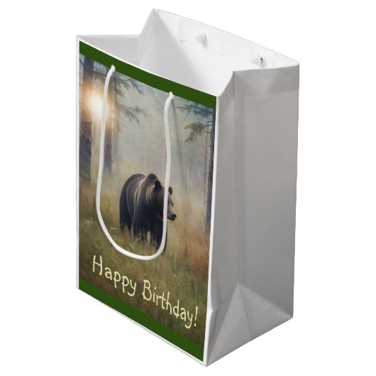 Een boer Happy Birthday Medium Cadeauzakje (Voorkant Gekanteld)