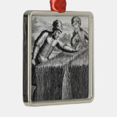 Een boer ontdekt in metalen ornament (Rechts)