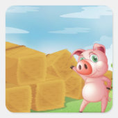 Een Boerderij afdrukken Vierkante Sticker (Voorkant)