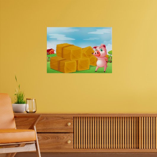 Een Boerderij hay bales Poster