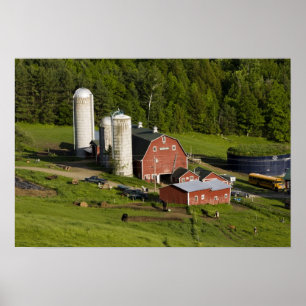 Een boerderij in Barnet Center, Vermont. Connectic Poster