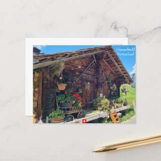 Een Boerderij in Gimmelwald, Briefkaart Zwitserlan