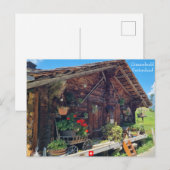 Een Boerderij in Gimmelwald, Briefkaart Zwitserlan (Voorkant / Achterkant)