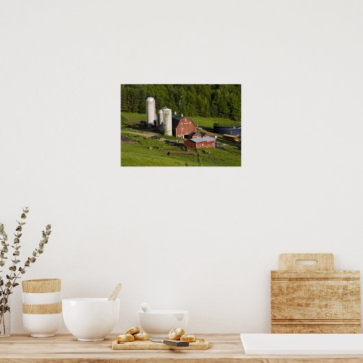 Een boerderij in het Barnet-centrum in Vermont. Co Poster (Keuken)