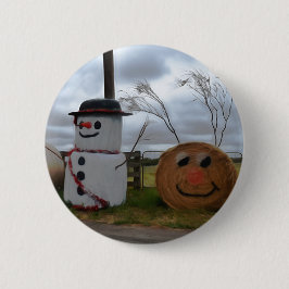 Een boerderij kerst badge ronde button 5,7 cm