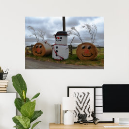 Een boerderij Kerstposter Poster