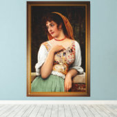 Een boerenschoonheid van Eugen von Blaas Canvas Afdruk (Insitu (Houten vloer))
