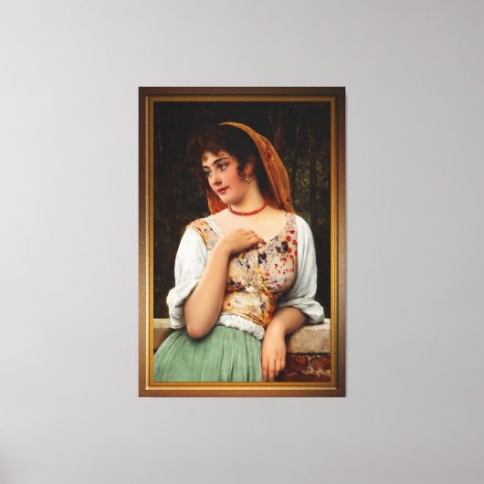 Een boerenschoonheid van Eugen von Blaas Canvas Afdruk (Voorkant)