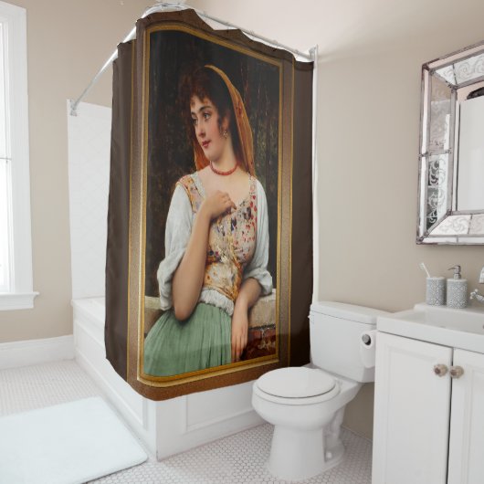 Een boerenschoonheid van Eugen von Blaas Douchegordijn (In situ)