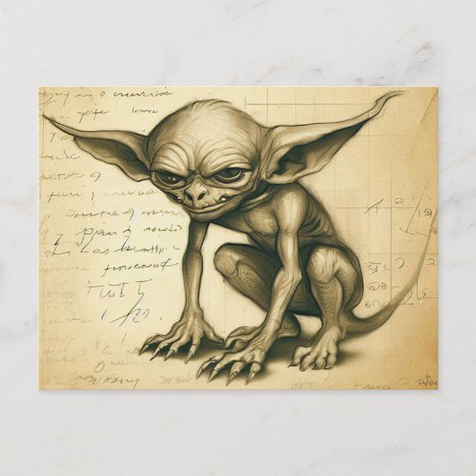 Een boggart wetenschappelijk sketch Briefkaart (Voorkant)