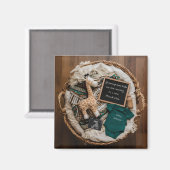 Een boho  leuke zwangerschapsaankondiging magneet (Voorkant / Achterkant)