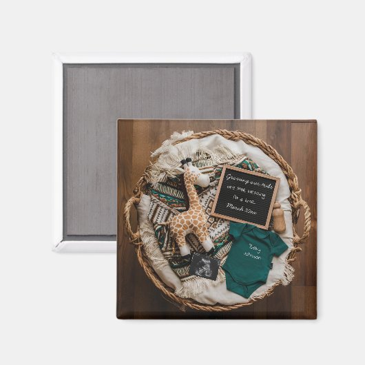 Een boho  leuke zwangerschapsaankondiging magneet (Voorkant / Achterkant)