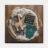 Een boho  leuke zwangerschapsaankondiging magneet (Voorkant)