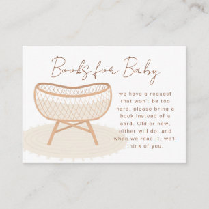 Een Boho Nursery Baby shower Rattan Wieg Informatiekaartje