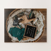 Een boho vintage zwangerschapsaankondiging leuk legpuzzel (Horizontaal)