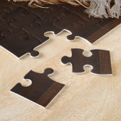 Een boho vintage zwangerschapsaankondiging leuk legpuzzel (Zijkant)
