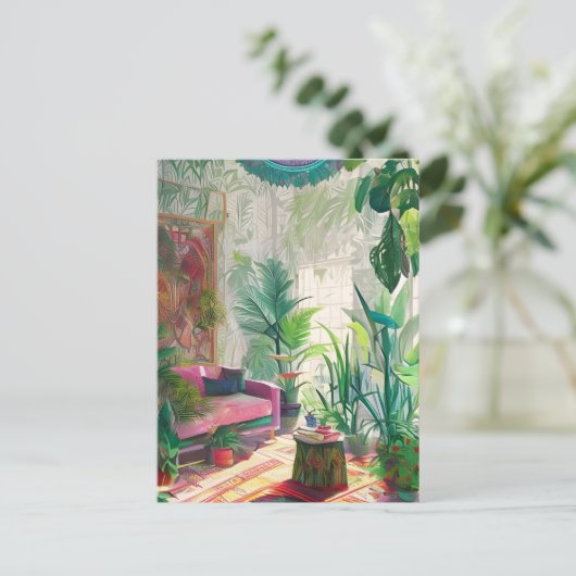 Een Boho woonkamer Briefkaart (Staand voorkant)