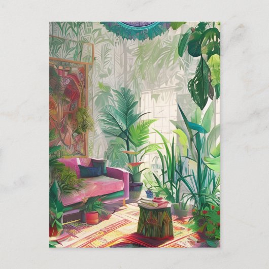 Een Boho woonkamer Briefkaart (Voorkant)