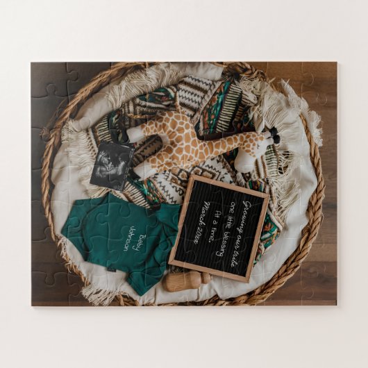 Een boho  zwangerschapsaankondiging leuk legpuzzel (Horizontaal)