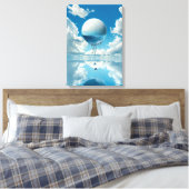 Een bol in de vorm van een diepgang canvas afdruk (Insitu (Slaapkamer))