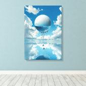 Een bol in de vorm van een diepgang canvas afdruk (Insitu (Houten vloer))