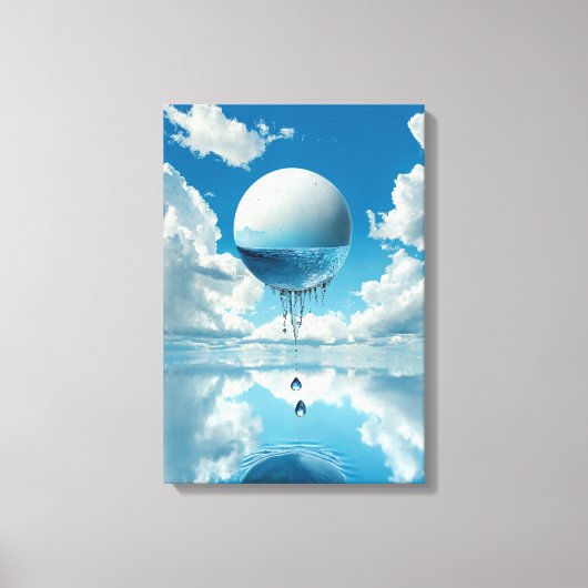 Een bol in de vorm van een diepgang canvas afdruk (Voorkant)