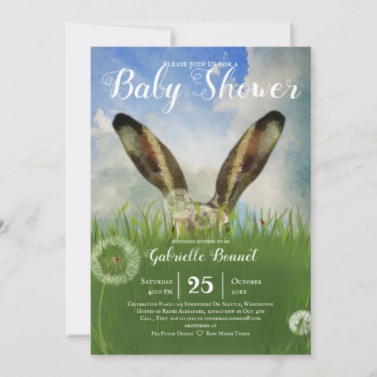 Een Boo Bunny | Blauw luchtruim en wolken Kaart (Voorkant)