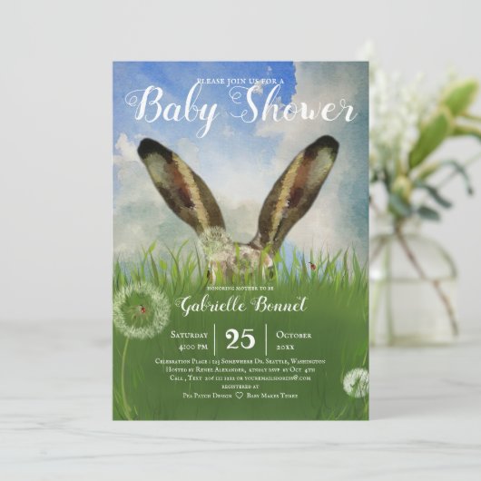 Een Boo Bunny | Blauw luchtruim en wolken Kaart (Staand voorkant)