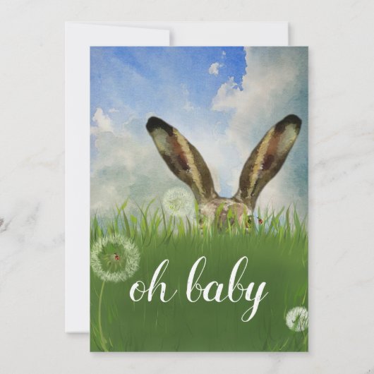 Een Boo Bunny | Blauw luchtruim en wolken Kaart (Achterkant)