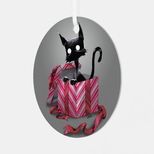 Een Boo Kat Gift Metal Ornament (Voorkant links)