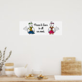 Een boodschap van "Vrede en Liefde" Poster (Keuken)