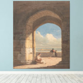 Een boog op Holy Island, Northumberland Canvas Afdruk (Insitu (Houten vloer))