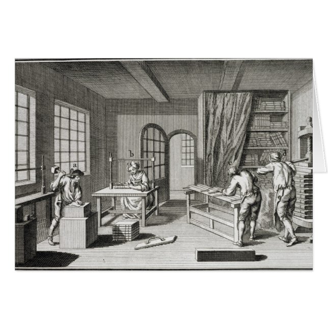 Een bookmakersworkshop, van de "Encyclopedie des (Voorkant Horizontaal)