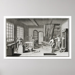 Een bookmakersworkshop, van de "Encyclopedie des Poster