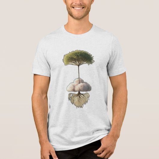 Een boom die ondersteboven groeit Tri-Blend shirt (Voorkant)