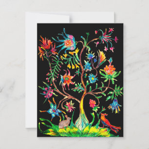 Een boom en fauna briefkaart