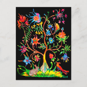 Een boom en fauna feestdagenkaart