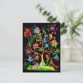 Een boom en fauna feestdagenkaart (Staand voorkant)