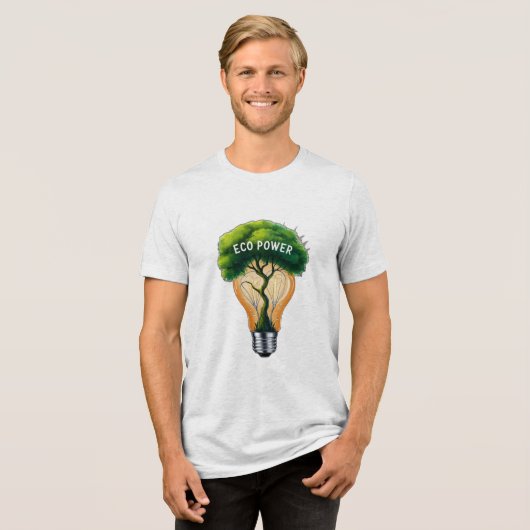 Een boom groeit in een gloeilamp Tri-Blend shirt (Voorkant volledig)