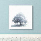 Een boom in mist canvas afdruk (Insitu (Houten vloer))