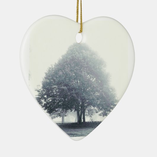 Een boom in mist keramisch ornament (Rechts)