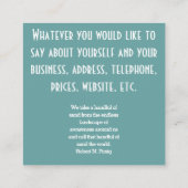 Een boom in mist met twee letters dubbel elegant vierkante visitekaartje (Achterkant)